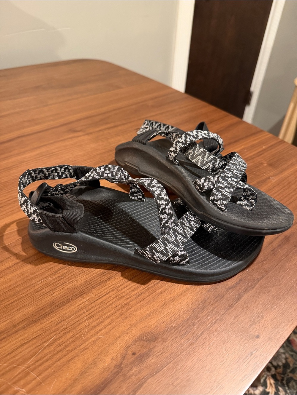 Chaco Women’s Black and White Strappy Sandals